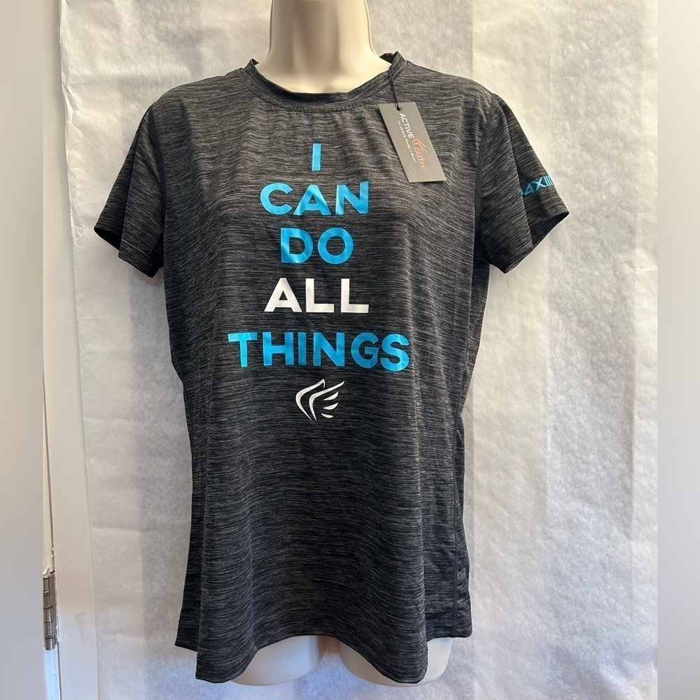 Active Faith‎ Sports Shop Shirt “I Can Do All Things” NWT Sz-M. X16